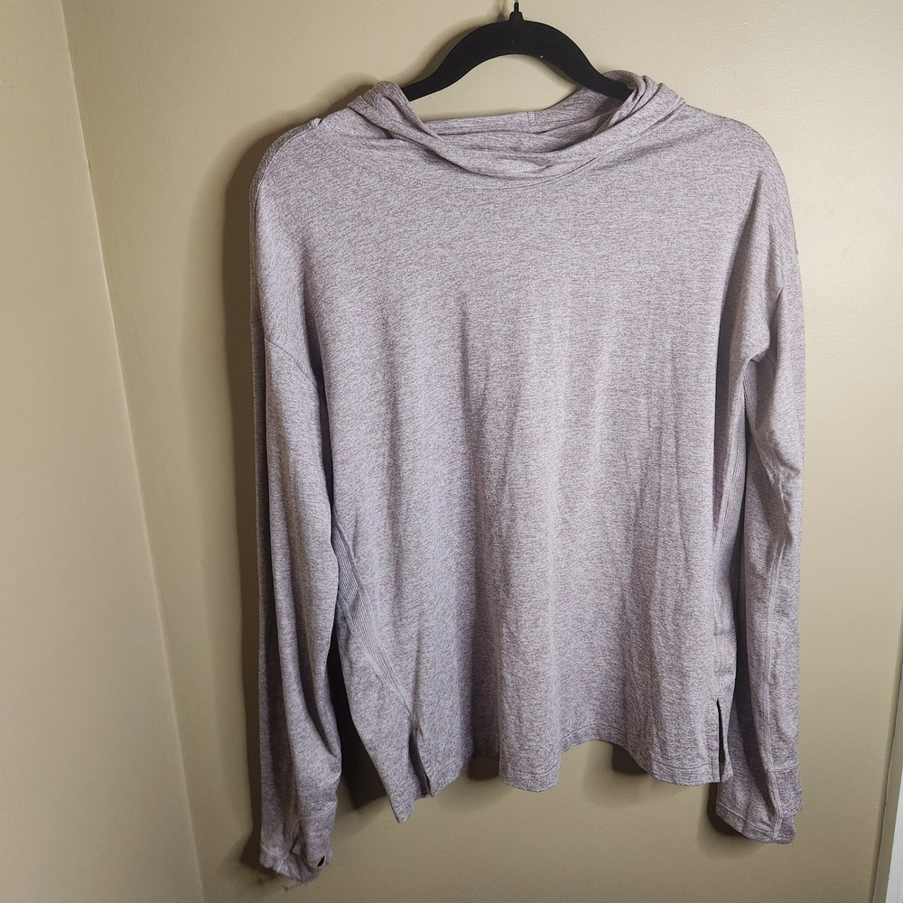 Athleta Uptempo II Hoodie Sweatshirt Mauve Heathered  882375 M